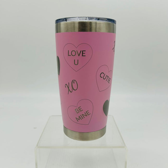 20 oz Tumbler Valentine Hearts Pink