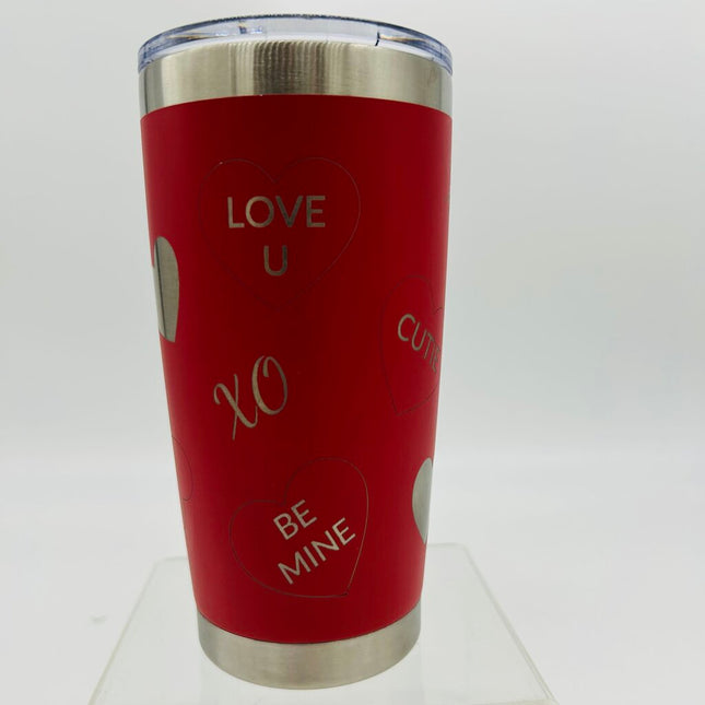 20 oz Tumbler Valentine Hearts Red