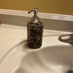 Resin-Soap/Lotion Dispenser-Round-Silver - view 1