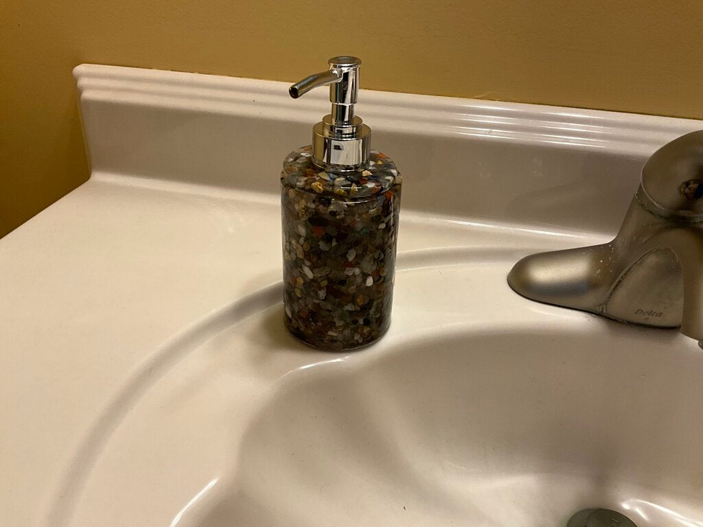 Resin-Soap/Lotion Dispenser-Round-Silver