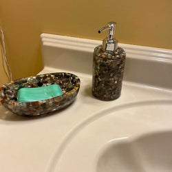 Resin-Soap/Lotion Dispenser-Round-Silver - view 3