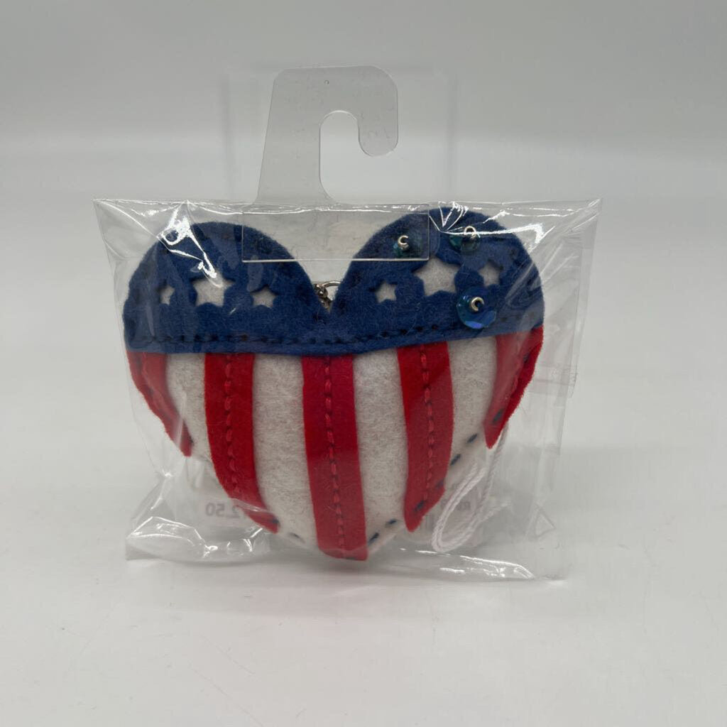 Patriotic Heart Charm