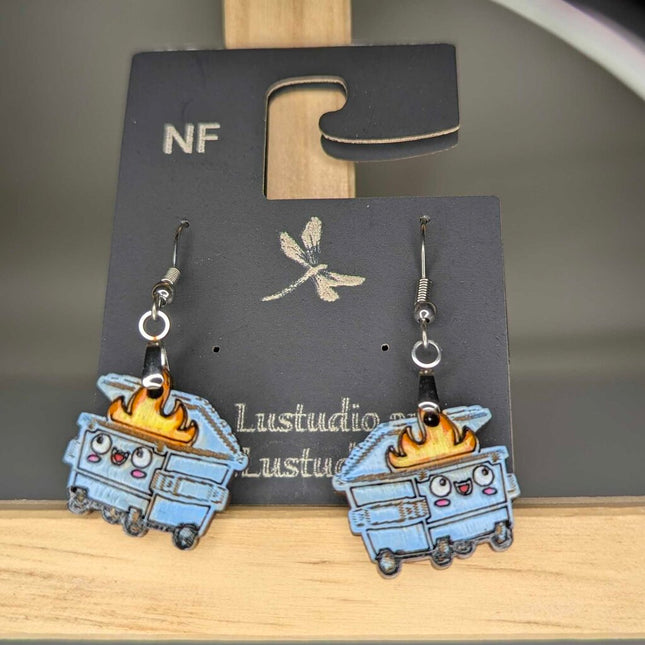 Earrings - Dumpster Fire
