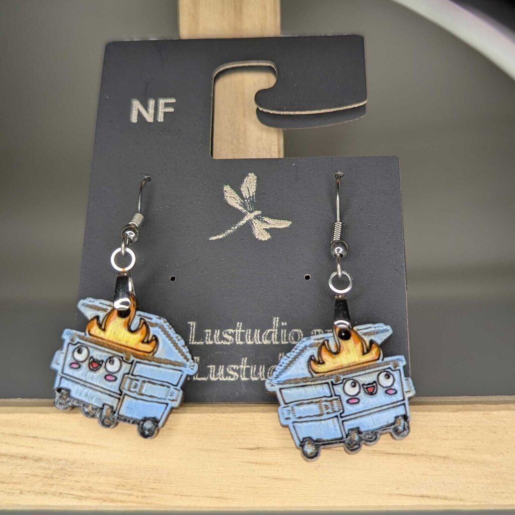 Earrings - Dumpster Fire