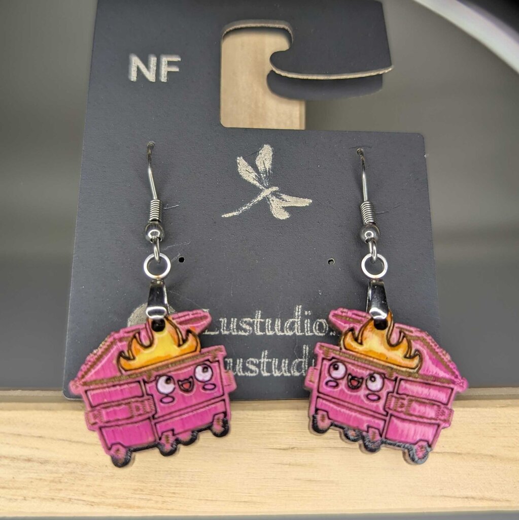 Earrings - Dumpster Fire