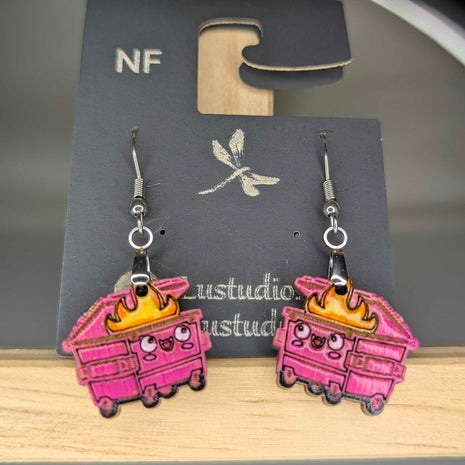 Earrings - Dumpster Fire