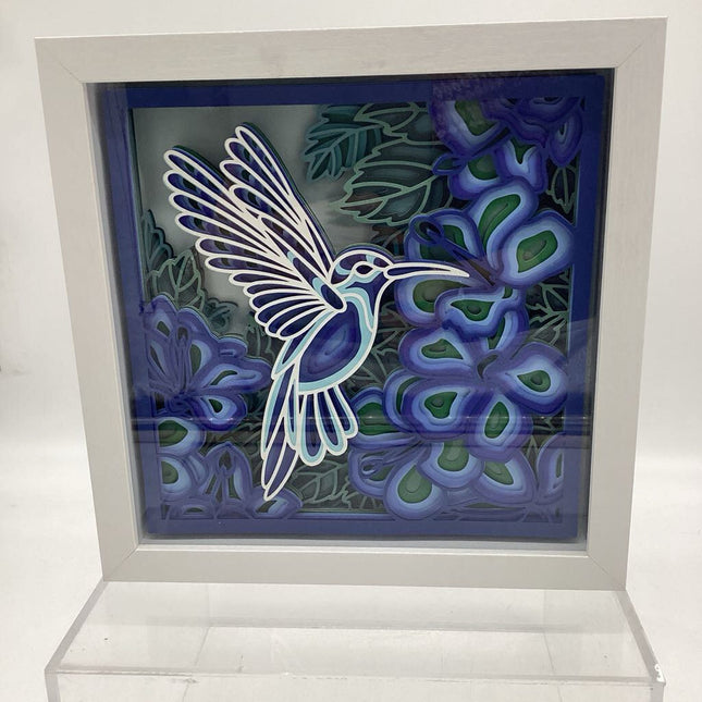 Blue Hummingbird Shadowbox