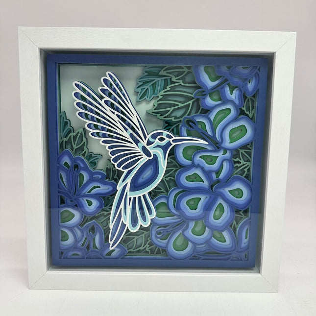 Blue Hummingbird Shadowbox