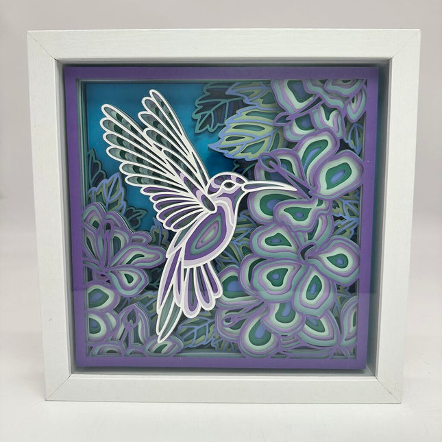 Purple Hummingbird Shadowbox