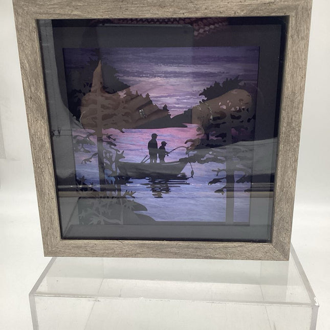 Fishing scene Shadowbox
