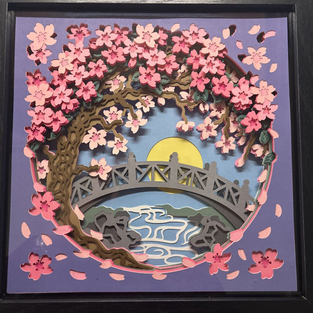 Cherry Blossom Bridge Shadowbox