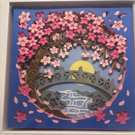 Cherry Blossom Bridge Shadowbox