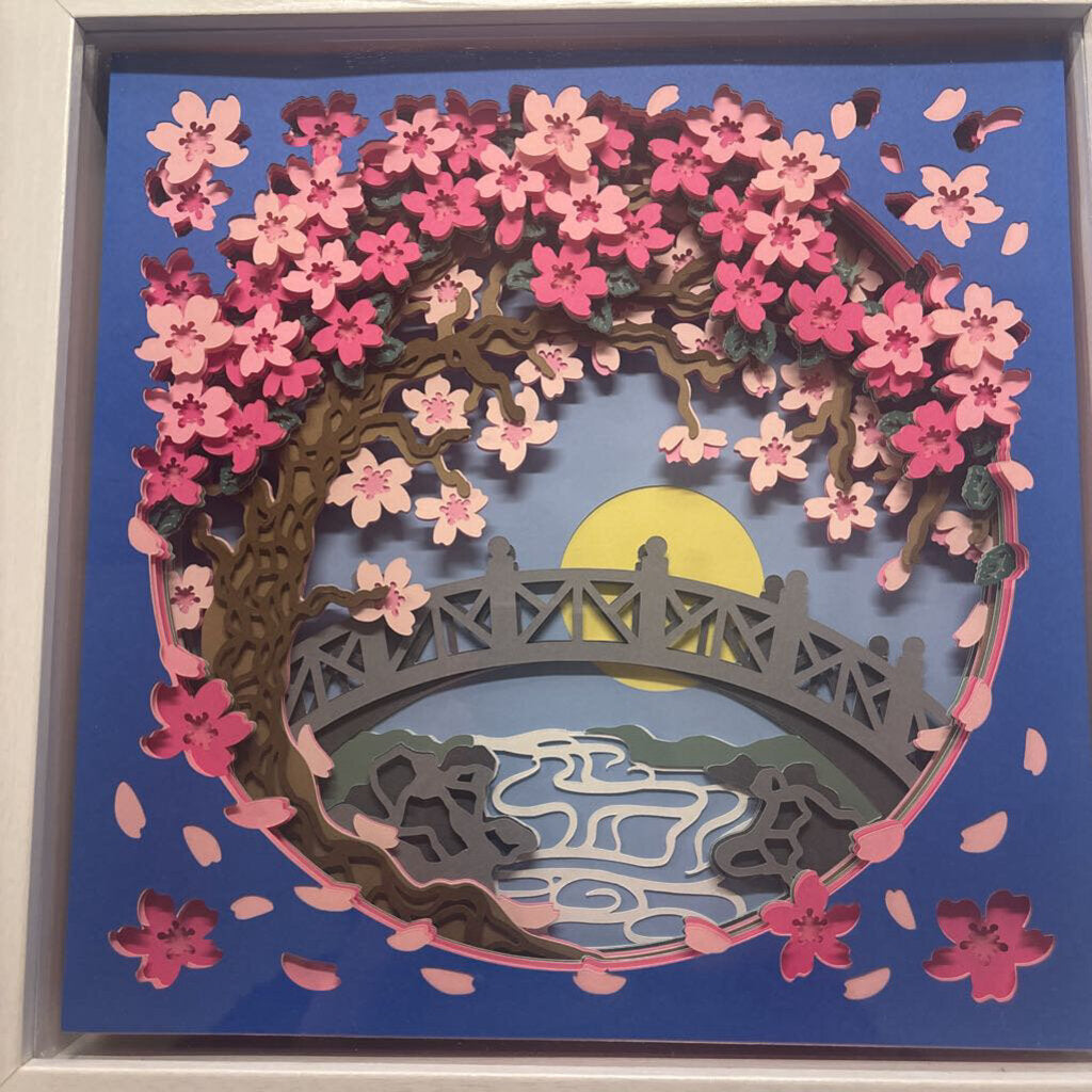 Cherry Blossom Bridge Shadowbox