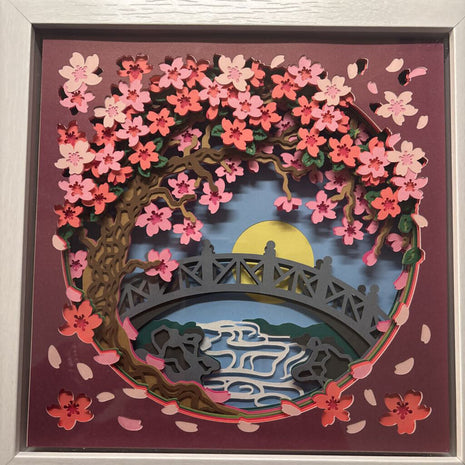 Cherry Blossom Bridge Shadowbox