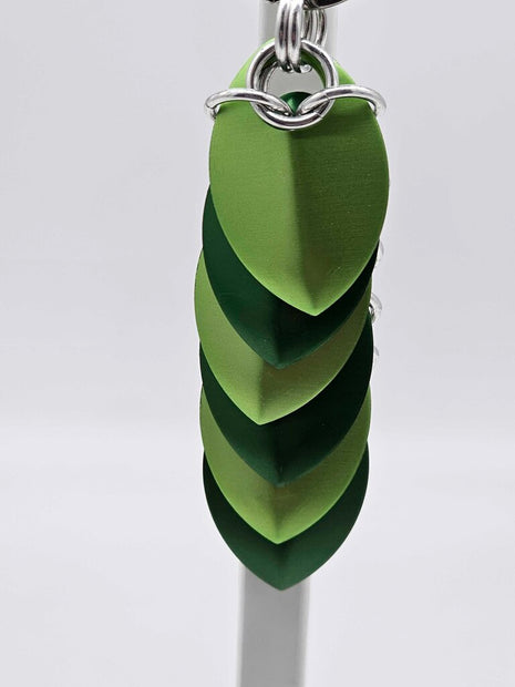 Lime and Kelly Green Dragon Scale Fidget Keychain Short
