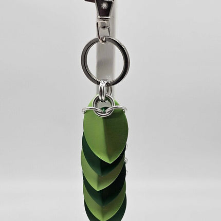 Lime and Kelly Green Dragon Scale Fidget Keychain Short