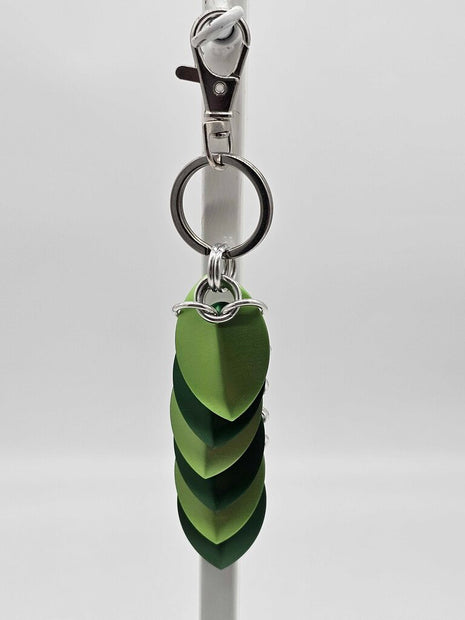Lime and Kelly Green Dragon Scale Fidget Keychain Short