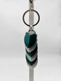 Silver and teal Dragon Scale Fidget Keychain Short