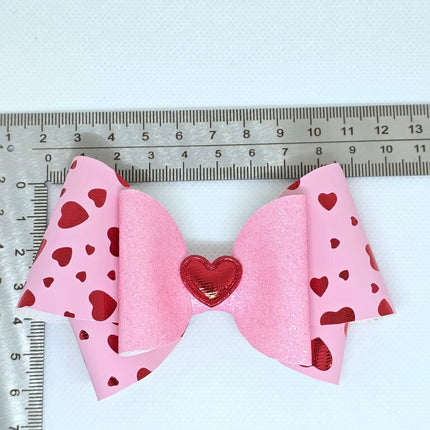 Pink and Red Heart hair clip