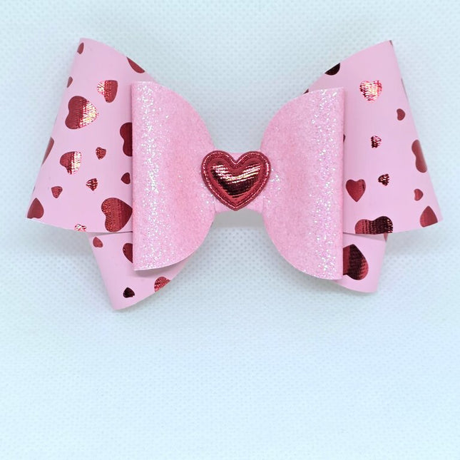 Pink and Red Heart hair clip