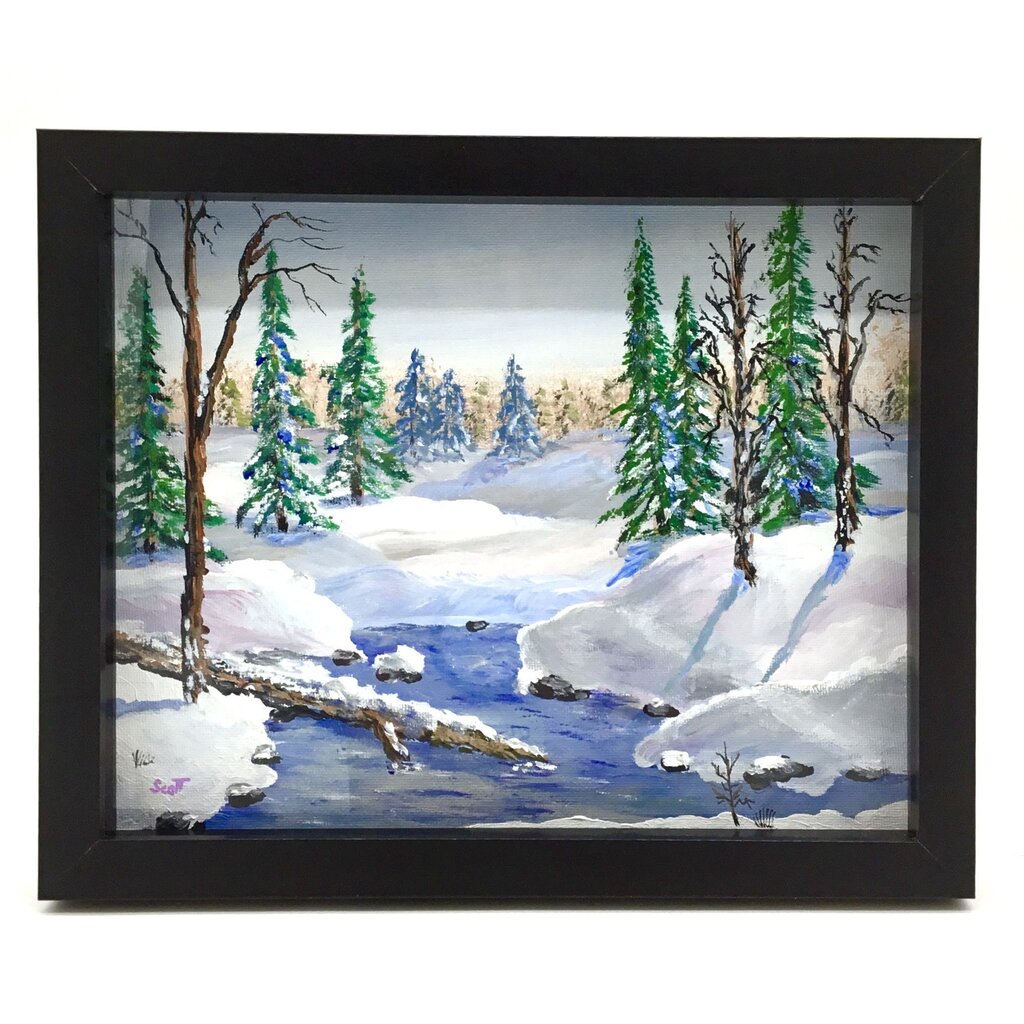 Tranquil River Winter Scene