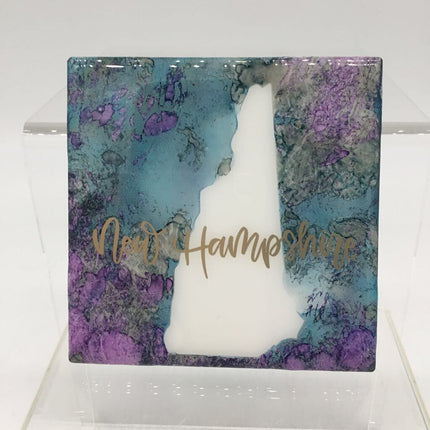 5" Ceramic Round Vase- Teal/Purple/Gold