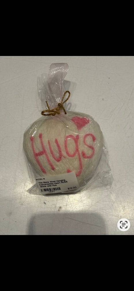 Hanging Conversation Heart HUGS