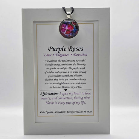 Keepsake Pendant Card - Purple Roses