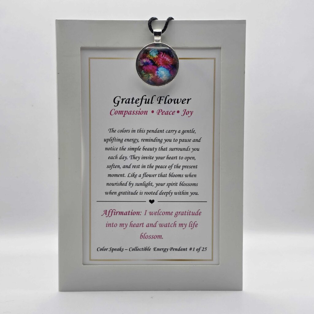 Keepsake Pendant Card - Grateful Flower