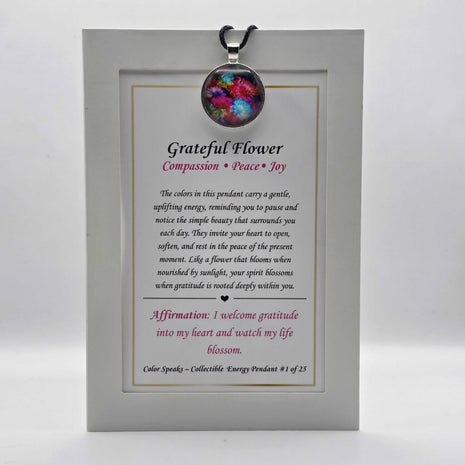 Keepsake Pendant Card - Grateful Flower
