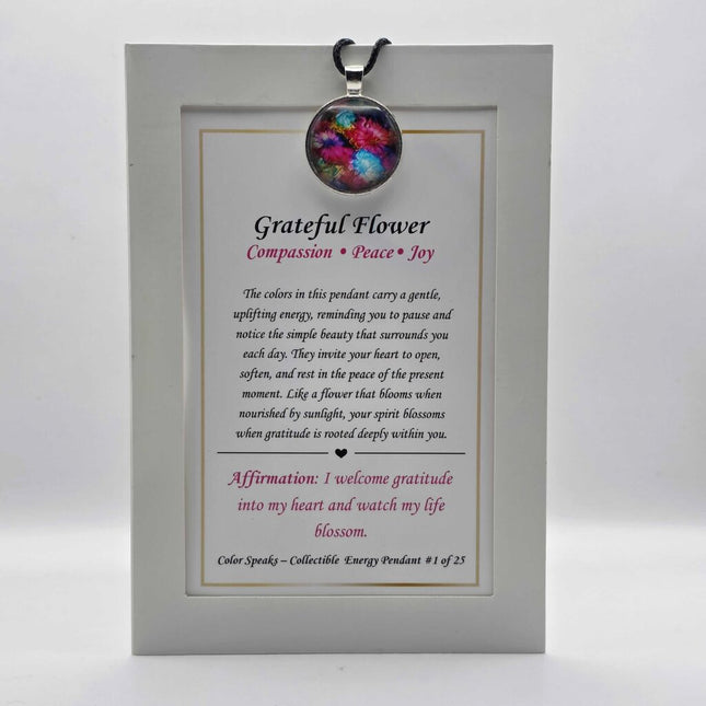 Keepsake Pendant Card - Grateful Flower