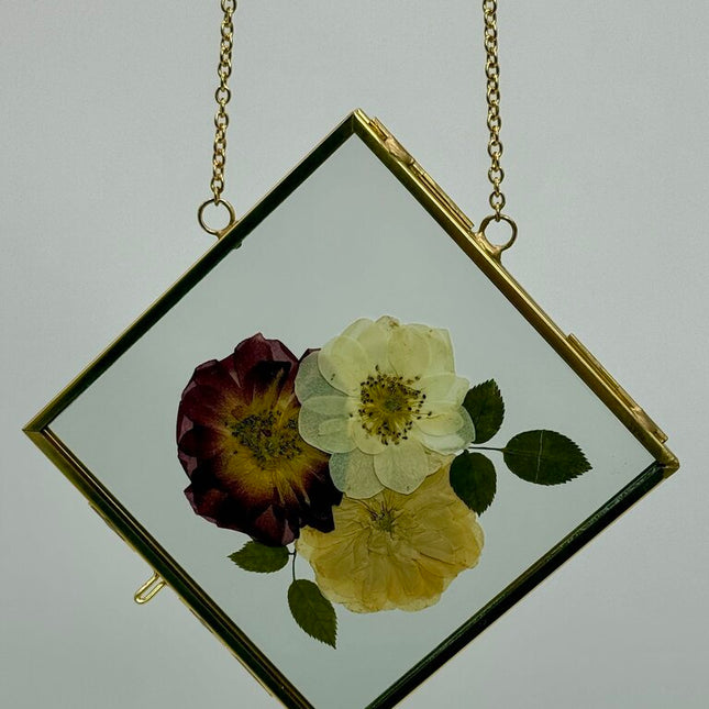 Diamond Frame w/ Pressed Florals