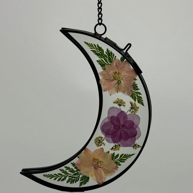 Large Moon Frame w/pressed florals