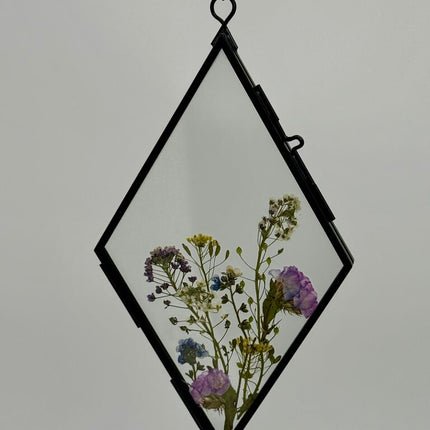 Elongated Diamond Frame w/ Pressed Florals
