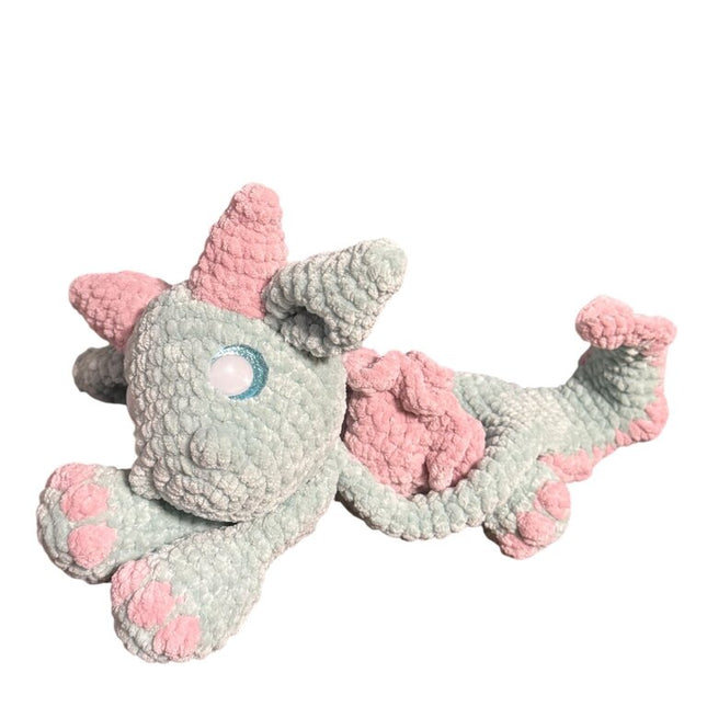 Crocheted dragon snuggler plushie
