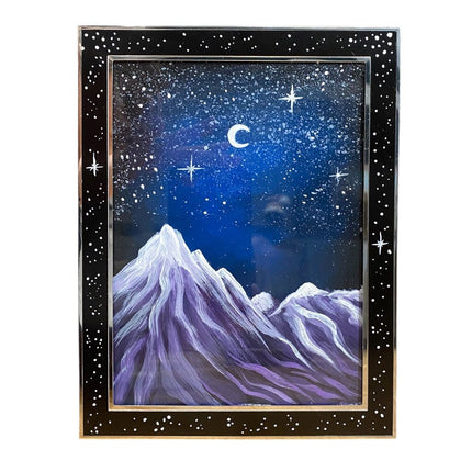 Mountain Stars Painted Framed