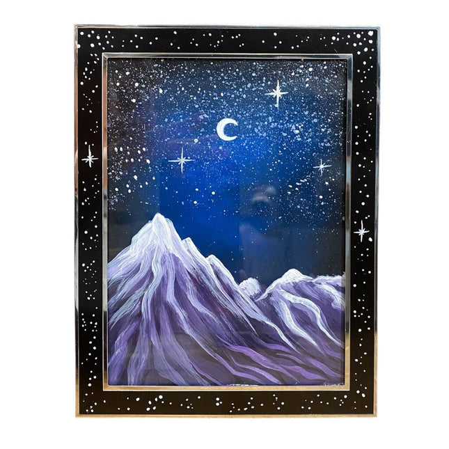 Mountain Stars Painted Framed