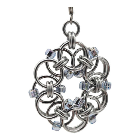 Silver Beaded Helm Flower Earrings, Surgical Steel Ear Wires