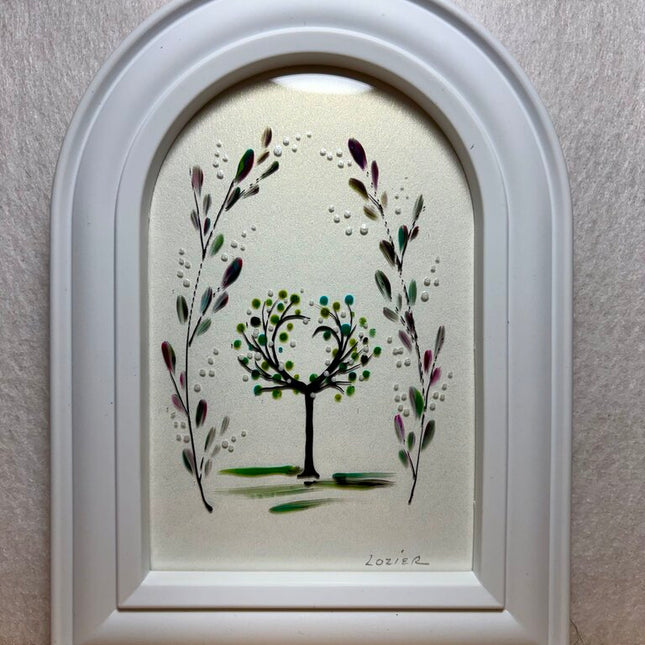 Heart tree green arch frame white