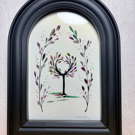Heart tree burgundy arch frame black