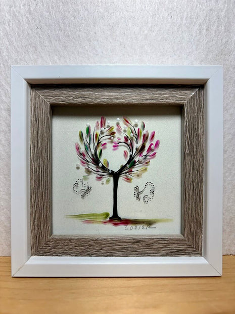 Heart tree pinks mini frame