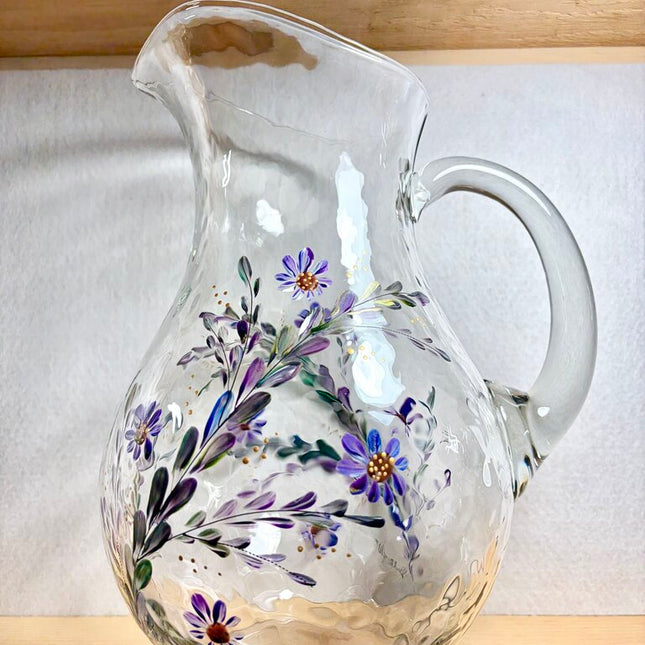 Amethyst daisies eucalyptus pitcher