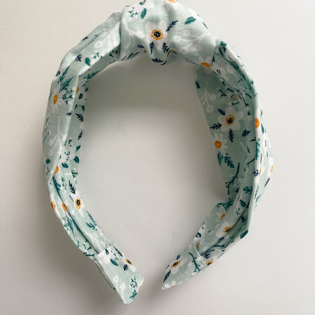 Blue Floral Knotted Headband