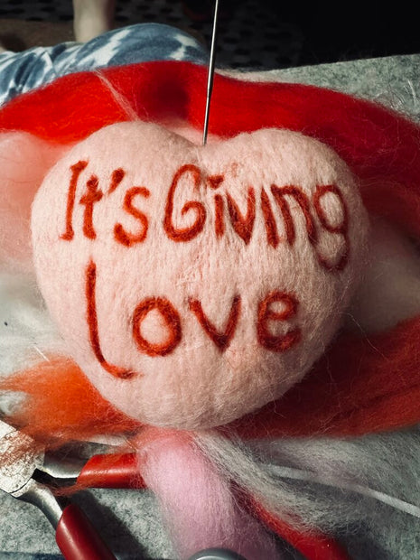 Wool Conversation Heart-It's Giving Love