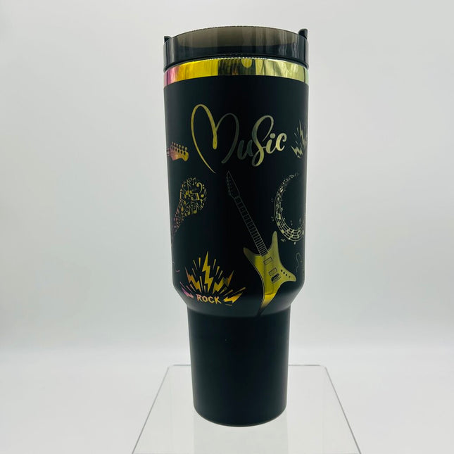 40 oz Tumbler Music Black