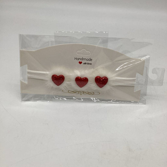 Furry hearts baby headband