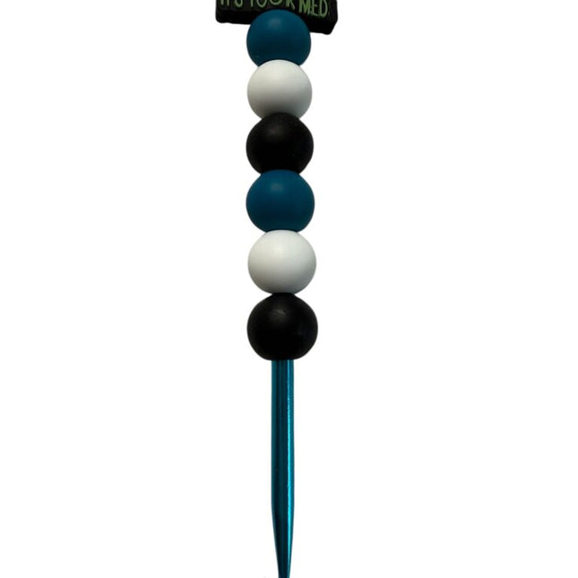 Ergonomic beaded crochet hook 5mm "if you're happy and you know it it's your meds"