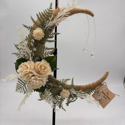 Crystal Moon with White Sola Wood Flowers - view 1