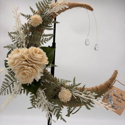 Crystal Moon with White Sola Wood Flowers - view 5