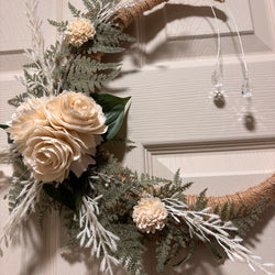 Crystal Moon with White Sola Wood Flowers - view 4